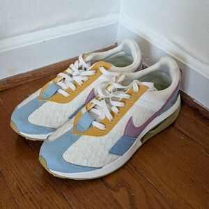 Nike Women's Air Max Pre-Day SE Sun Club sneakers in Sail/Amethyst Wave/Orange